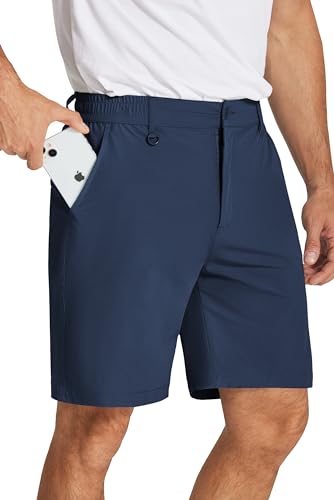 COOFANDY Herren Shorts Leicht Sommer Golf-Shorts für Male Anzugshorts mit Taschen Dunkelblau L von COOFANDY