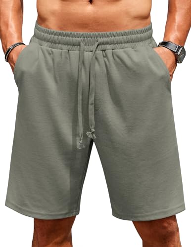 COOFANDY Kurze Hosen Herren Kurze Sommerhose Jogginghose Kurz Sweatshorts Herrenshorts Trainingshose Kurz Sporthose Freizeit Shorts Armeegrün XXL von COOFANDY