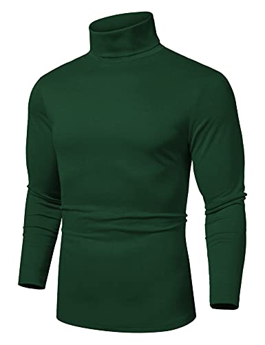 COOFANDY Herren Slim Fit Basic Thermo Rollkragen-T-Shirts Casual Baumwolle Strickpullover Pullover - - Groß von COOFANDY