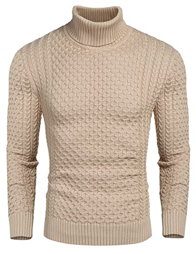 COOFANDY Herren Strickpullover Pullover Rollkragen Pulli Rollkragenpullover Sweatshirt Winterpullover Feinstrick Sweater Turtle Neck Solid Winter Thermo Pullover Aprikose XL COOFANDY Herren Strickpullover Pullover Rollkragen Pulli Rollkragenpullover Sweatshirt Winterpullover Feinstrick Sweater Turtle Neck Solid Winter Thermo Pullover Aprikose XL von COOFANDY