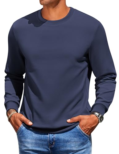 COOFANDY Herren Sweatshirt Crew Neck Pullover Ohne Kapuze Langarmshirt Basic Pullover Rundhals Hoodie Einfarbig Sweatshirt Männer Freizeit Blau-Violett XXL COOFANDY Herren Sweatshirt Crew Neck Pullover Ohne Kapuze Langarmshirt Basic Pullover Rundhals Hoodie Einfarbig Sweatshirt Männer Freizeit Blau-Violett XXL von COOFANDY
