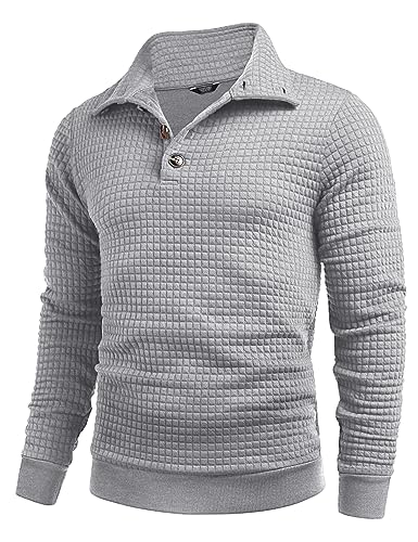 COOFANDY Herren Winter Pullover Mit Stehkragen - Casual Business Sweatshirt Quarter Collar - Grau M COOFANDY Herren Winter Pullover Mit Stehkragen - Casual Business Sweatshirt Quarter Collar - Grau M von COOFANDY
