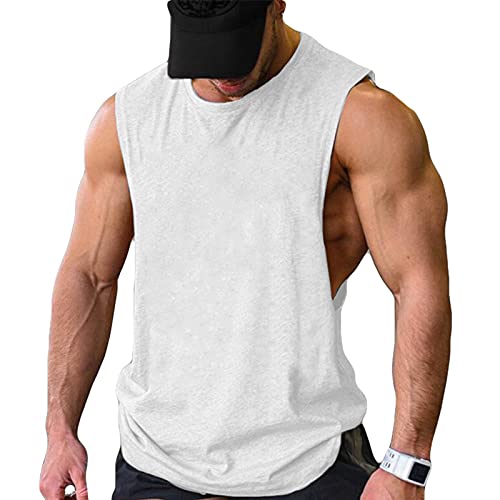 COOFANDY Herren-Tank-Top, ärmellos, 2 Stück - Weiß - Mittel von COOFANDY