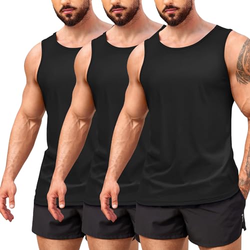COOFANDY Herren Tank Top 3er Pack Muskelshirts Muscle Shirt Tanktop Gym Shirts Unterhemden Achselshirts Ärmelloses Shirt Schnelltrocknendes Tanktop Schwarz/Schwarz/Schwarz XL COOFANDY Herren Tank Top 3er Pack Muskelshirts Muscle Shirt Tanktop Gym Shirts Unterhemden Achselshirts Ärmelloses Shirt Schnelltrocknendes Tanktop Schwarz/Schwarz/Schwarz XL von COOFANDY