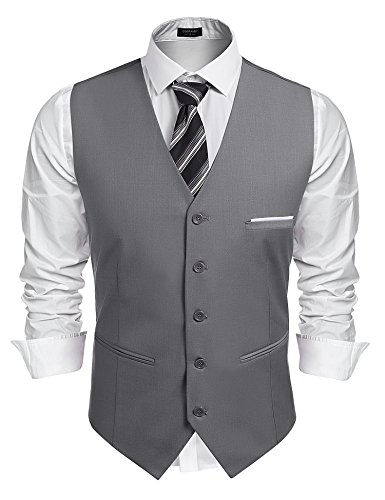 COOFANDY herren western weste anzug ärmellose v-ausschnitt slim fit herrenanzug für party hochzeit von COOFANDY