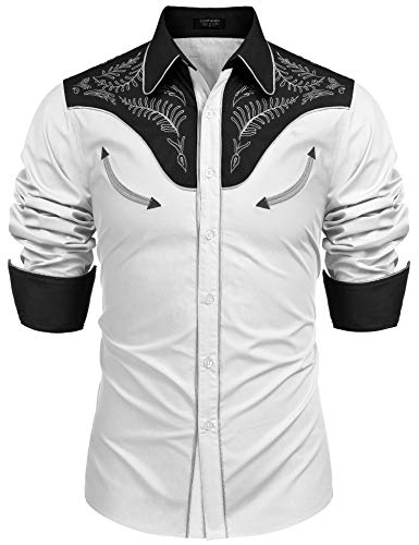 COOFANDY Herren Westernhemd Cowboy bestickt Langarm Button Down Hemd - - Mittel COOFANDY Herren Westernhemd Cowboy bestickt Langarm Button Down Hemd - - Mittel von COOFANDY