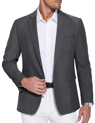COOFANDY Herrensakko Sportlich Blazer für Freizeit Sportsakkos Business Jackett Herren Regular Fit Anzugjacken EIN Knopf Elegant Blazer Dunkelgrau S von COOFANDY