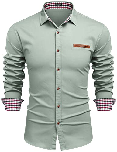 COOFANDY Herren Hemd Jeanshemd Denim Shirt Freizeithemd Langarm Langarmhemd Cowboy-Style Freizeit Hemd männer Kent-Kragen Slim fit Seladongrün S COOFANDY Herren Hemd Jeanshemd Denim Shirt Freizeithemd Langarm Langarmhemd Cowboy-Style Freizeit Hemd männer Kent-Kragen Slim fit Seladongrün S von COOFANDY