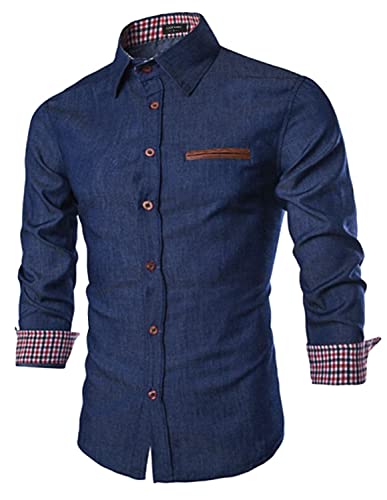 COOFANDY Herren Hemd Langarm Jeanshemd Denim Hemd Freizeithemd Langarm Businesshemd Langarmhemd Cowboy-Style Slim fit Smoking Hemd B-Dunkelblau 3XL COOFANDY Herren Hemd Langarm Jeanshemd Denim Hemd Freizeithemd Langarm Businesshemd Langarmhemd Cowboy-Style Slim fit Smoking Hemd B-Dunkelblau 3XL von COOFANDY