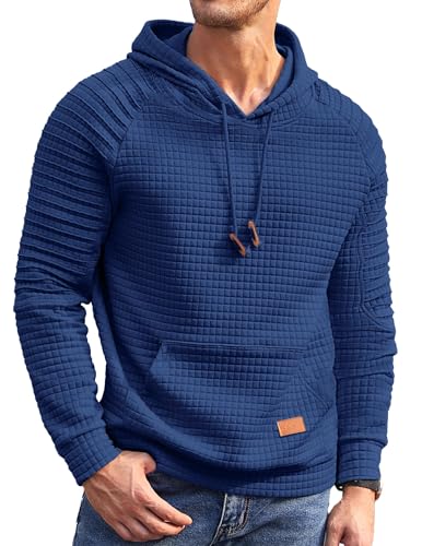 COOFANDY Kapuzenpullover für Herren Casual Sweatshirt Warmes Hoody Weiß L von COOFANDY