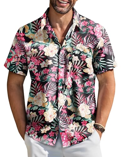 COOFANDY Kurzarmehmden Herren Hemden Hawaii Kurzarm Strand Freizeithemden Hawaii Button Down Casual Flower Hemd Regular Fit PA83 XXL COOFANDY Kurzarmehmden Herren Hemden Hawaii Kurzarm Strand Freizeithemden Hawaii Button Down Casual Flower Hemd Regular Fit PA83 XXL von COOFANDY