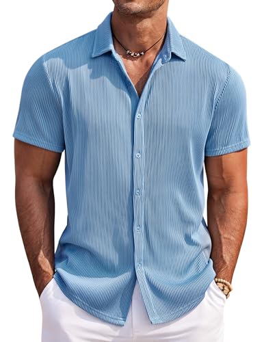 COOFANDY Kurzarmhemd Herren Hemd Sommer Freizeithemd Sommer Casual Regular Fit Hawaii Strand Hemden Blau 3XL COOFANDY Kurzarmhemd Herren Hemd Sommer Freizeithemd Sommer Casual Regular Fit Hawaii Strand Hemden Blau 3XL von COOFANDY