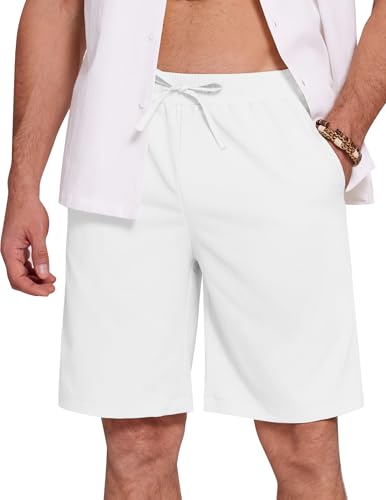 COOFANDY Weiße Kurze Hosen Herren Sommer Casual Shorts Leichte Sommerhose Kurz Herrenshorts mit Taschen Strandshorts Stretch Lässige Männershorts Weiß L COOFANDY Weiße Kurze Hosen Herren Sommer Casual Shorts Leichte Sommerhose Kurz Herrenshorts mit Taschen Strandshorts Stretch Lässige Männershorts Weiß L von COOFANDY