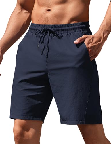 COOFANDY Kurze Sporthose Herren Trainingsshorts Gym Kurze Hosen Jogginghose Herren Sommer Kurz Mit Taschen Dunkelblau M von COOFANDY