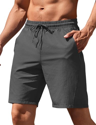 COOFANDY Kurze Sporthose Herren Trainingsshorts Gym Kurze Hosen Jogginghose Herren Sommer Kurz Mit Taschen Dunkelgrau XXL von COOFANDY