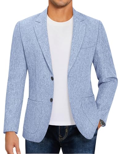 COOFANDY Lässiger Herren-Blazer, Sportmantel, leicht, zwei Knöpfe, Business-Anzugjacken, Himmelblau, M COOFANDY Lässiger Herren-Blazer, Sportmantel, leicht, zwei Knöpfe, Business-Anzugjacken, Himmelblau, M von COOFANDY
