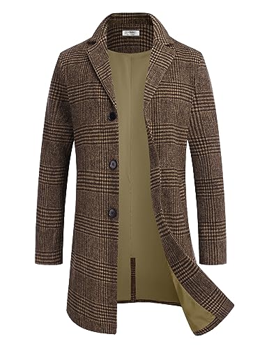 COOFANDY Mantel Herren Wintermantel Lang Warm Herrenmantel Reverskragen Trenchcoat Business Winterjacke mit Taschen Braun XL COOFANDY Mantel Herren Wintermantel Lang Warm Herrenmantel Reverskragen Trenchcoat Business Winterjacke mit Taschen Braun XL von COOFANDY