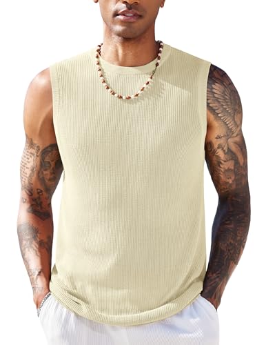 COOFANDY Muskelshirts Herren Ärmellose Muscle Fitness Tank top Gym Sport Sommer Solid Männer Funktionsunterhemd Creme Farben XXL COOFANDY Muskelshirts Herren Ärmellose Muscle Fitness Tank top Gym Sport Sommer Solid Männer Funktionsunterhemd Creme Farben XXL von COOFANDY