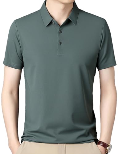 COOFANDY Poloshirt Herren Kurzarm Basic Polo Shirts Herren Kurzarm Graugrün S von COOFANDY