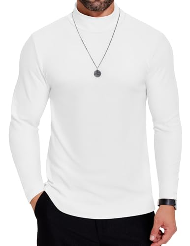 COOFANDY Pullover Für Herren Rollkragenshirt Unterzieh Rolli Langarmshirt Stehkragen Pullover Strick Shirt Winter Pulli Sweater Slim Fit Weiß XL COOFANDY Pullover Für Herren Rollkragenshirt Unterzieh Rolli Langarmshirt Stehkragen Pullover Strick Shirt Winter Pulli Sweater Slim Fit Weiß XL von COOFANDY