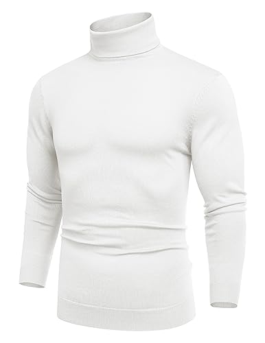 COOFANDY Pullover Herren Rollkragenpullover Langarm Feinstrickpullover Slim fit Pullover Warm Winterpullover Turtleneck Langarmshirts Rollkragenshirt Weiß XL COOFANDY Pullover Herren Rollkragenpullover Langarm Feinstrickpullover Slim fit Pullover Warm Winterpullover Turtleneck Langarmshirts Rollkragenshirt Weiß XL von COOFANDY