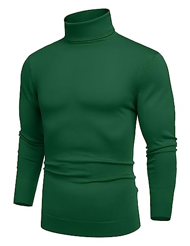 COOFANDY Pullover Herren Rollkragenpullover Strickpullover Rolli Herren Langarm Rollkragenpulli Rollkragenshirt Winterpullover Pulli Strickpulli Sweater Hellgrün XL von COOFANDY