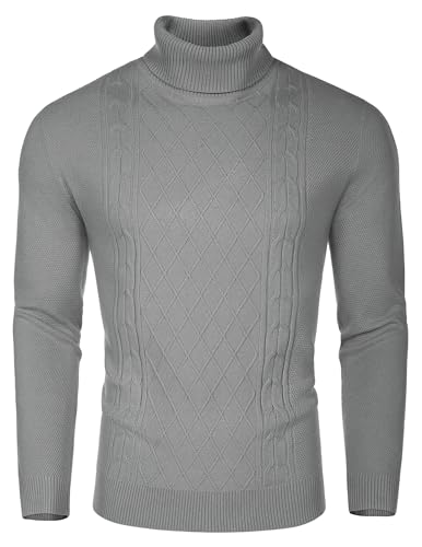 COOFANDY Pullover Herren Rollkragenpullover Winterpullover Strickpullover Langarm Herrenpullover Feinstrick Pulli Männer Pullover mit Kragen Dunkelgrau S COOFANDY Pullover Herren Rollkragenpullover Winterpullover Strickpullover Langarm Herrenpullover Feinstrick Pulli Männer Pullover mit Kragen Dunkelgrau S von COOFANDY