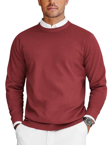 COOFANDY Pullover Herren Rundhals Strickpullover Sweater Feinstrick Herrenullover Rundhalspullover Ribbed Pulli Regular Fit Sommer Pullover Weinrot XXL COOFANDY Pullover Herren Rundhals Strickpullover Sweater Feinstrick Herrenullover Rundhalspullover Ribbed Pulli Regular Fit Sommer Pullover Weinrot XXL von COOFANDY