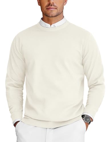COOFANDY Pullover Herren Strickpullover Langarm Herrenpullover Casual Sommer Pullover Dünn Männer Sweater Weiß S COOFANDY Pullover Herren Strickpullover Langarm Herrenpullover Casual Sommer Pullover Dünn Männer Sweater Weiß S von COOFANDY
