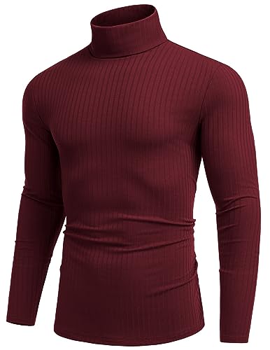 COOFANDY Pullover Herren Winter Rollkragen Langarmshirt Rollkragenshirt Herren Sweater Strickpullover Basic Pullover Männer Rollkragenpullover Weinrot M COOFANDY Pullover Herren Winter Rollkragen Langarmshirt Rollkragenshirt Herren Sweater Strickpullover Basic Pullover Männer Rollkragenpullover Weinrot M von COOFANDY