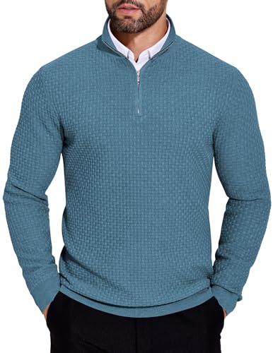 COOFANDY Pullover Herren Winter Rollkragenpullover Warm Strickpullover Troyer Sweatshirt Ohne Kapuze Arbeitspullover Mit Reißverschluss Dunkelblau M COOFANDY Pullover Herren Winter Rollkragenpullover Warm Strickpullover Troyer Sweatshirt Ohne Kapuze Arbeitspullover Mit Reißverschluss Dunkelblau M von COOFANDY