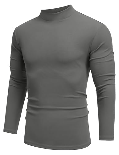 COOFANDY Pullover Herren mit Stehkragen Thermoshirt Feinstrick Winter Halbes Rollkragenshirt Langarm Basic Männer Pullover Dunkelgrau XXL COOFANDY Pullover Herren mit Stehkragen Thermoshirt Feinstrick Winter Halbes Rollkragenshirt Langarm Basic Männer Pullover Dunkelgrau XXL von COOFANDY