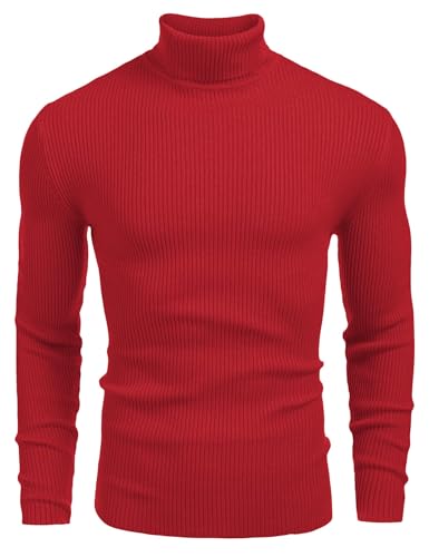 COOFANDY Pullover Rollkragen Herren Winter Elegante Pulli Slim fit Männner Strickpullover Rot XL COOFANDY Pullover Rollkragen Herren Winter Elegante Pulli Slim fit Männner Strickpullover Rot XL von COOFANDY