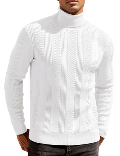 COOFANDY Rollkragen Pullover für Herren Slim Fit Strickpullover Rollkragenpulli Freizeit Business Pullover Turtleneck Sweater Pulli Winterpullover Weiß S COOFANDY Rollkragen Pullover für Herren Slim Fit Strickpullover Rollkragenpulli Freizeit Business Pullover Turtleneck Sweater Pulli Winterpullover Weiß S von COOFANDY