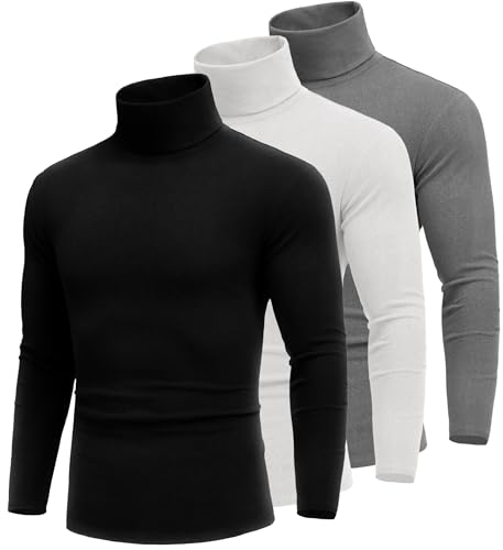COOFANDY Rollkragenpullover Herren 3er Pack Rollkragenshirt Set Pullover Herren Schwarz Weiß Hellgrau 3XL COOFANDY Rollkragenpullover Herren 3er Pack Rollkragenshirt Set Pullover Herren Schwarz Weiß Hellgrau 3XL von COOFANDY
