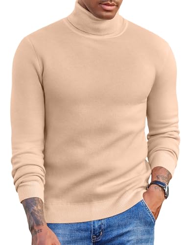 COOFANDY Rollkragenpullover Herren Pullover Turtleneck Fleece Pullover Warm Strickpullover Slim Fit Winterpullover Arbeitpullover Winter Langarmshirt Khaki XL COOFANDY Rollkragenpullover Herren Pullover Turtleneck Fleece Pullover Warm Strickpullover Slim Fit Winterpullover Arbeitpullover Winter Langarmshirt Khaki XL von COOFANDY