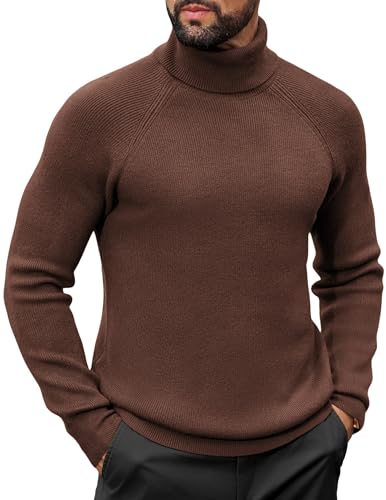 COOFANDY Rollkragenpullover Herren Pullover Turtleneck Strickpullover Stehkragenpullover Winter Rollkragenpulli Arbeitspullover Slim Fit Warm Langarmshirt Dunkelbraun M COOFANDY Rollkragenpullover Herren Pullover Turtleneck Strickpullover Stehkragenpullover Winter Rollkragenpulli Arbeitspullover Slim Fit Warm Langarmshirt Dunkelbraun M von COOFANDY