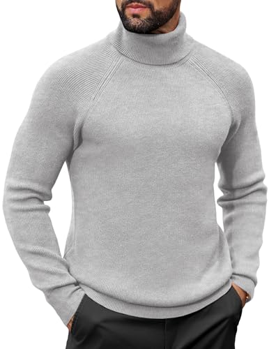 COOFANDY Rollkragenpullover Herren Pullover Turtleneck Strickpullover Stehkragenpullover Winter Rollkragenpulli Arbeitspullover Slim Fit Warm Langarmshirt Hellgrau XXL COOFANDY Rollkragenpullover Herren Pullover Turtleneck Strickpullover Stehkragenpullover Winter Rollkragenpulli Arbeitspullover Slim Fit Warm Langarmshirt Hellgrau XXL von COOFANDY