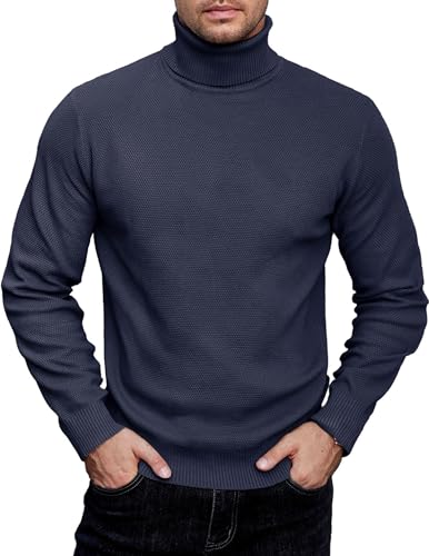 COOFANDY Rollkragenpullover Herren Rollkragen Winterpullover Kragen Pullover Dünn Turtleneck Pullover Sweater Business Navy Blau XXL COOFANDY Rollkragenpullover Herren Rollkragen Winterpullover Kragen Pullover Dünn Turtleneck Pullover Sweater Business Navy Blau XXL von COOFANDY
