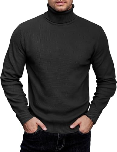 COOFANDY Rollkragenpullover Herren Strickpullover Dünn Sweaters Winterpullover Pulli Turtleneck Pullover Arbeitspullover Basic Schwarz M COOFANDY Rollkragenpullover Herren Strickpullover Dünn Sweaters Winterpullover Pulli Turtleneck Pullover Arbeitspullover Basic Schwarz M von COOFANDY