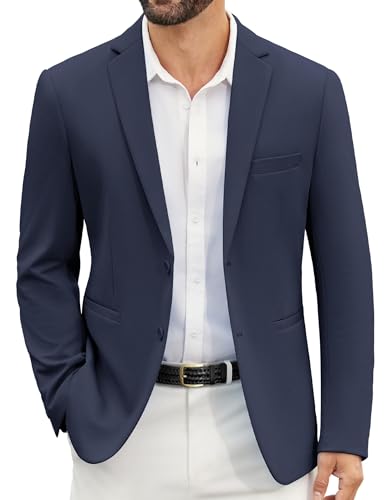 COOFANDY Sakko Herren Freizait Leichte Blazer Elegant Sportliche Hochzeit Business Anzug Jacke Navy Blau 3XL von COOFANDY