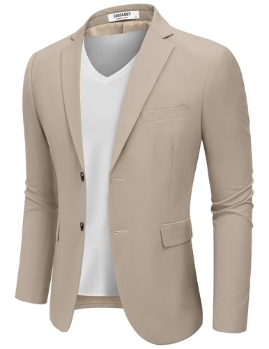COOFANDY Sakko Herren Sportlich Blazer Herren Regular Fit Anzugjacken Freizeit Jackett Freizeit Khaki XL von COOFANDY