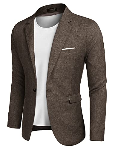 COOFANDY Sakko Herren Sportlich Modern Lässige Blazer Männer Freizeit Anzugjacke Braun XL von COOFANDY