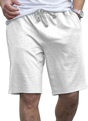 COOFANDY Herren Jogginghose Shorts Kurz Hosen Sweatshorts für Sommer Sport Weiß S von COOFANDY