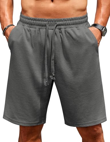 COOFANDY Shorts Herren Kurze Jogginghose Sweatshorts Kurze Hosen Herrenshorts Sommershorts Sporthose Kurz Gym Shorts Baggy Dunkelgrau M von COOFANDY