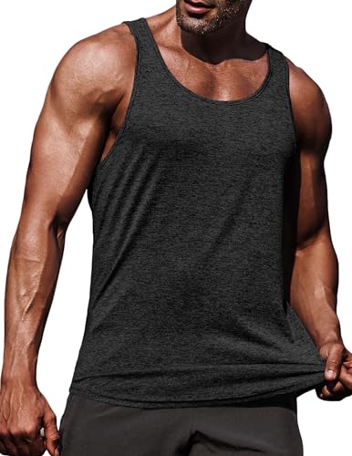 COOFANDY Tank Top Herren Sport Ärmellose Unterhemd Herren Sommer Tanktop Bodybuilding Muskelshirts Fitness Achselshirt Unterhemden Männer Schwarz L von COOFANDY