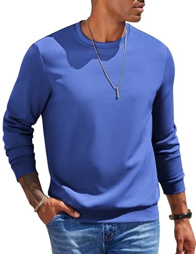 COOFANDY Herren Sweatshirt Männer Sweatshirt Ohne Kapuze Longsleeve Langarmshirt mit Rundhals Pullover Crew Neck Sweater von COOFANDY