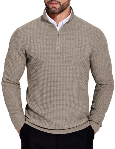 COOFANDY Sweatshirt Herren Rollkragenpullover Mit Reissverschluss Arbeits Herrenpullover Business Langarm Winter Strickpullover Mit Stehkragen Mondgrau XXXL COOFANDY Sweatshirt Herren Rollkragenpullover Mit Reissverschluss Arbeits Herrenpullover Business Langarm Winter Strickpullover Mit Stehkragen Mondgrau XXXL von COOFANDY