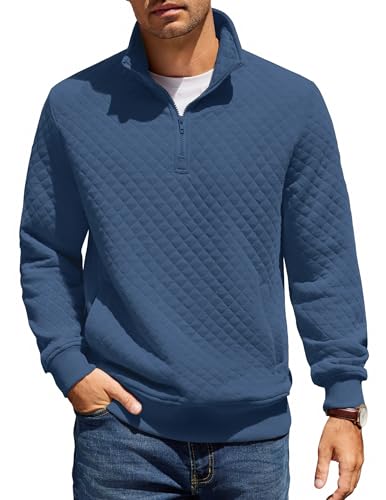 COOFANDY Sweatshirt Herren mit Reißverschluss Stehkragen Pullover Regular Fit Half Zip Neck Sweatshirt Zip Polo Langarm Sweater Winter Warm Langarmshirt Schieferblau XXL COOFANDY Sweatshirt Herren mit Reißverschluss Stehkragen Pullover Regular Fit Half Zip Neck Sweatshirt Zip Polo Langarm Sweater Winter Warm Langarmshirt Schieferblau XXL von COOFANDY