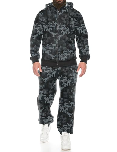 COOFANDY Sweatsuits für Herren, 2-teiliges Trainingsanzug-Set, durchgehender Reißverschluss, Hoodie, Sweatpants für Herren, lässig, Sport, Jogginganzüge, S-4XL, Schwarz Camouflage, Large COOFANDY Sweatsuits für Herren, 2-teiliges Trainingsanzug-Set, durchgehender Reißverschluss, Hoodie, Sweatpants für Herren, lässig, Sport, Jogginganzüge, S-4XL, Schwarz Camouflage, Large von COOFANDY